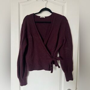 Aritzia Wilfred Cassidy V-Neck Wrap Sweater
